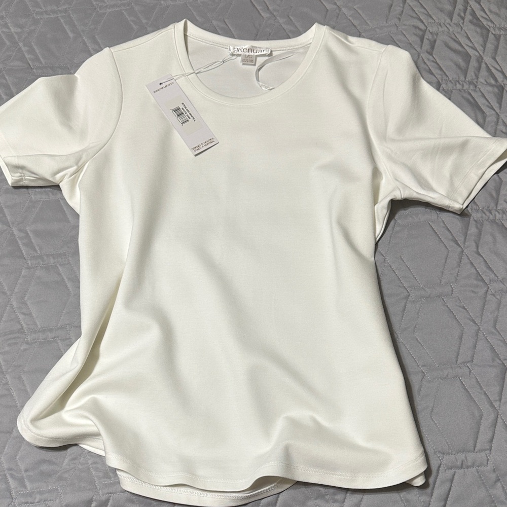 Sz L 🇨🇦⭐️NWT Renuar Classic White Short Sleeve Layering Tee